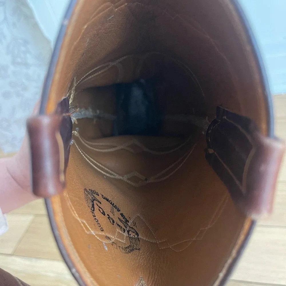 Brown Leather Heeled Boots - Picture 8 of 10